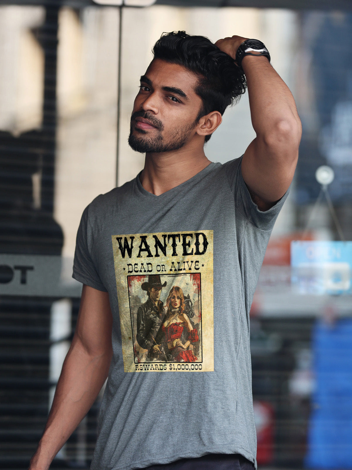 Wanted Cowboy & Dancer Graphic Tee Softstyle by KGD Prints